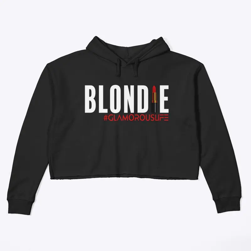 GLAMOROUS BLONDIE BLACK CROP HOODIE